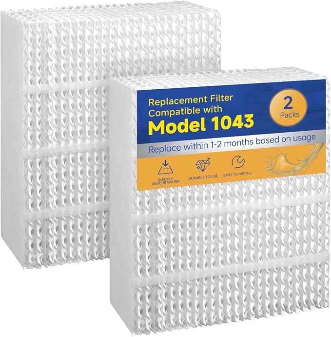 EP9800 1043 Evaporative Humidifier Wick Replacement for AIRCARE EP9700 EP9500 SS390DWHT 821000 826000 826800 Bemis Space Saver 800 Series Essick Air EP9R-Series 2 Pack - AquaVibe