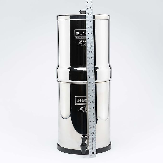 Royal Berkey Gravity-Fed Water Filter System 3.25 Gallon with 2 Black Berkey Elements, 2 PF-2 Fluoride and Arsenic Reduction Elements