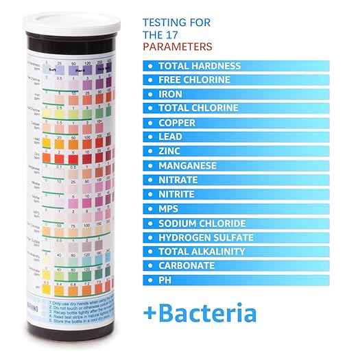 17 in 1 Water Testing Kits for Drinking Water, 100 Strips + 4 Bacteria Tests, Tap and Well Water Test Kit Easy to Test and Read for Hardness, Lead, Iron, pH, Copper, Bacteria and More