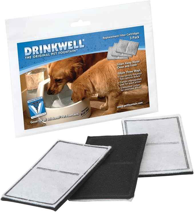 PetSafe Drinkwell Carbon Replacement Filter, Dog and Cat Water Fountain Filters, 3 Pack