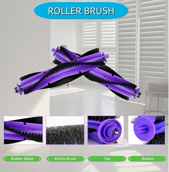 Replacement Kit Compatible with Narwal Freo Robot Vacuum | 1 Roller Brush, 3 HEPA Filters, 6 Side Brushes | Durable Accessories for Enhanced Cleaning Performance - AquaVibe