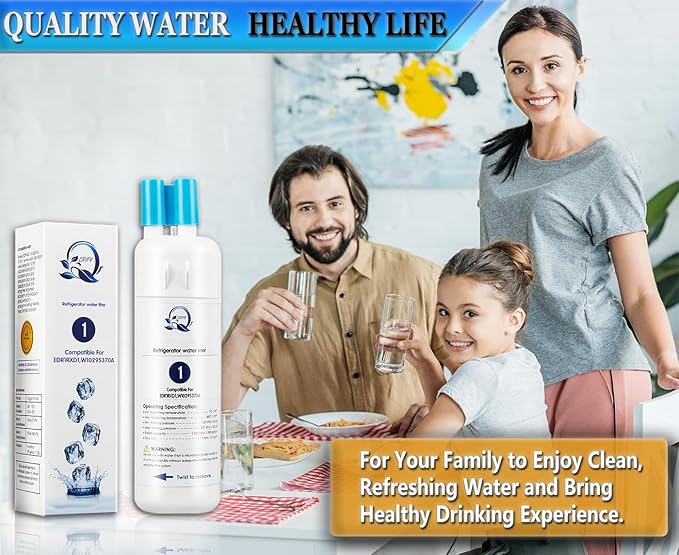 W10295370A Water Filter Replacement Compatible for Whirlpool EDR1RXD1, Everydrop Filter 1, W10295370, W10276924, WHR1RXD1, KAD1RXD1, P4RFWB, P5WB2L, P8WB2L, P8RFWB2L, 46-9930, 46-9081(4 Pack)