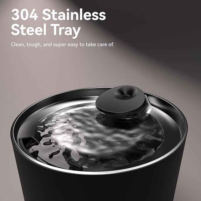 CATLINK Cat Water Fountain Stainless Steel with Wireless Pump, 91.71oz/2.6L, Automatic Pet Fountain, Pet Drinking Fountains, App Control, Pure 2 LITE