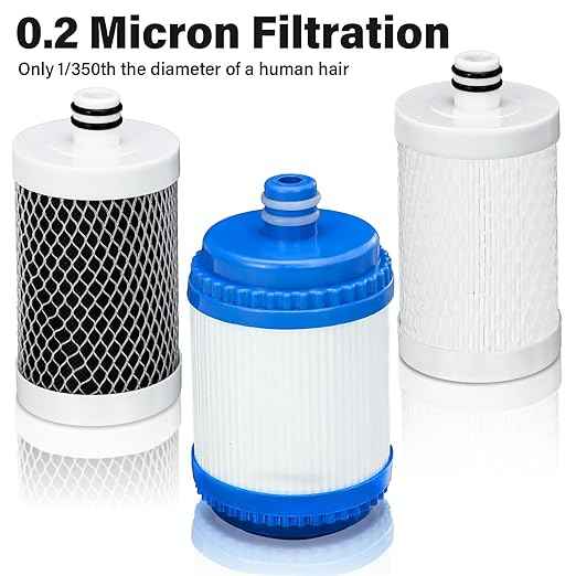 3 Stage RV Water Filter System with 3 Replacement Filters 0.2 Micron High Flow Camper Water Filter for RV and Boat
