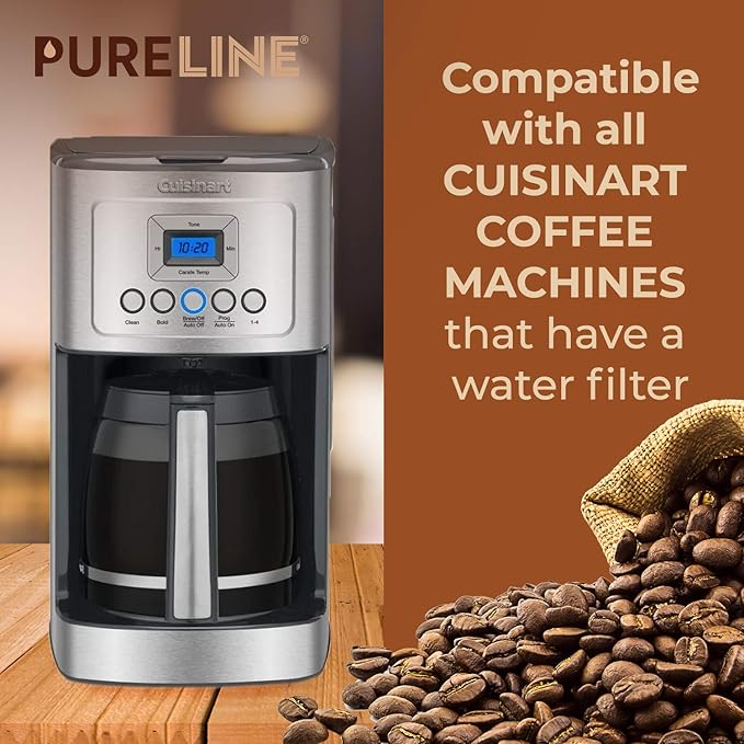 Cuisinart® Coffee Filter Replacement - 12 Pack Cuisinart® Coffee Maker Water Filter by Pureline - Charcoal Water Filter - for all Cuisinart Coffee Machines - AquaVibe
