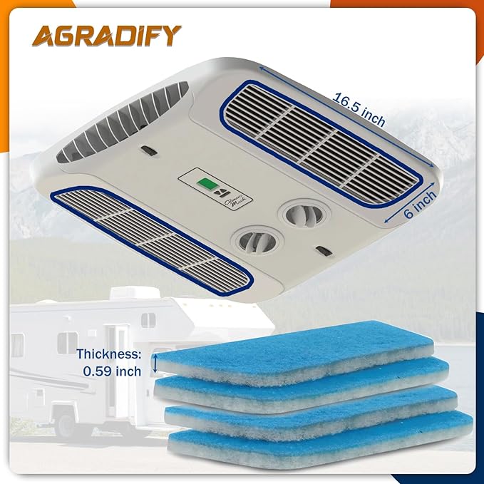 6 Pack RV Air Filter 6" X 16.5" RV AC Filter Compatible with Coleman Mach Air Conditioner Vent MERV 8 Rated RV Air Filter Replacement Unit - AquaVibe