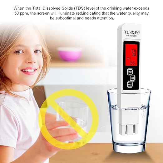 Most Accurate So Far 4-in-1 Instant Read TDS Meter - Measures TDS, EC, & Temperature (°C/°F) - Digital Water Testing Kit for Tap, Well, Pool, Hydroponics, Aquarium, RO/DI System White