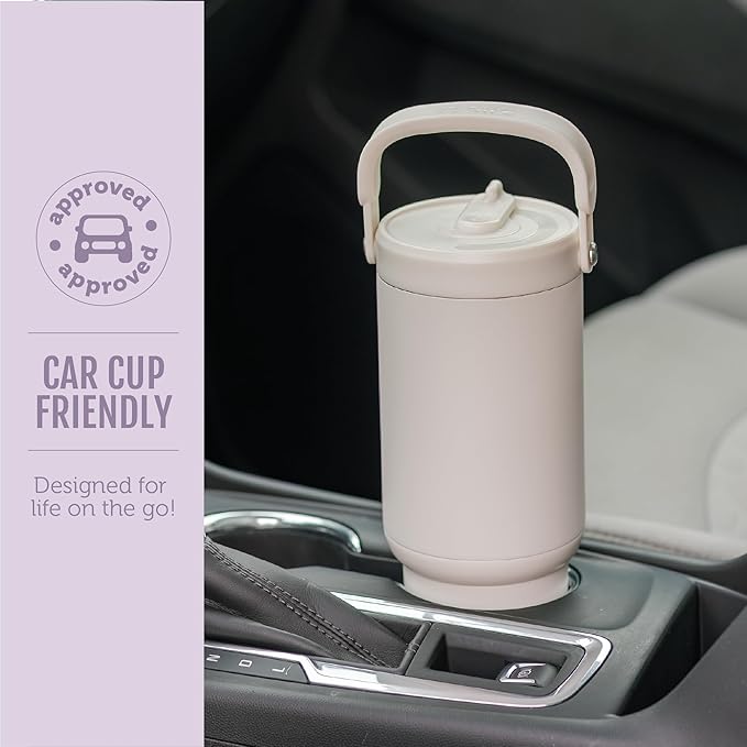 Ello Oasis Go+ 32oz Tumbler with Top Handle and Retracting Straw | Reusable Insulated Stainless Steel Cup, 100% Leakproof Water Bottle, 24 Hours Cold, Cup Holder Friendly For Travel | Daisies