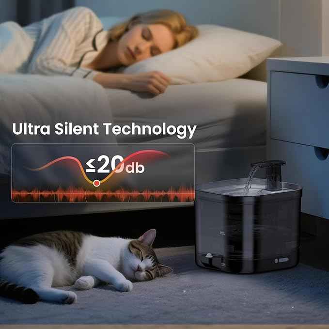 Wireless Cat Water Fountain Cordless with External Pump, 5000MAh Battery Operated, 68oz Rechargeable Automatic Pet Cat Fountains for Drinking with Motion Sensor, Quiet Pump(1 Filter)