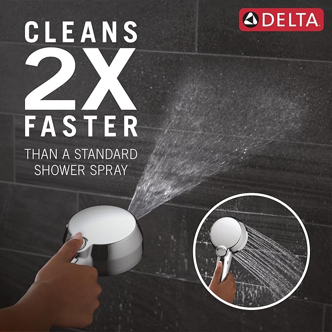 Delta 5-Setting In2ition 2-in-1 Dual Shower Head with Handheld High Pressure ProClean Spray, Chrome Detachable Shower Head with Hose, 1.75 GPM Flow Rate, Chrome 58596-PK