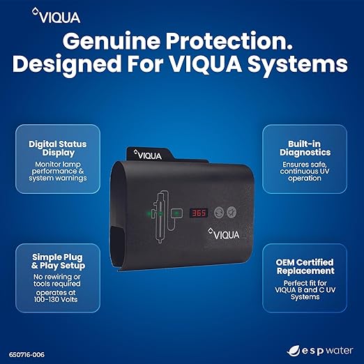 VIQUA UVMAX 650716-006 UV Controller Replacement Power Supply Kit - OEM Ballast for Viqua UVMAX B & C Models 1994–2000, Lamp Harness Included, Power Cord Sold Separately