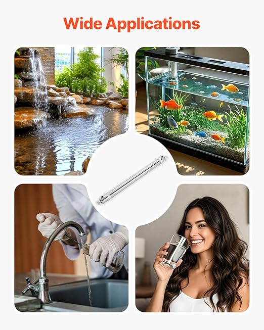VEVOR Purifier UV Water, 55 W, 12 GPM, 110 V, Versatile Ultraviolet Water Purification Filter with Stainless Steel housing, UV Water Filter for The Whole House with Quartz Sleeve