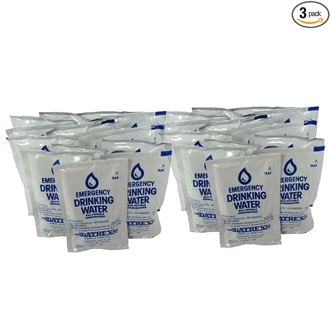 3 x Datrex Emergency Water Packet - 3 Day/72 Hour Supply (24 Packs)