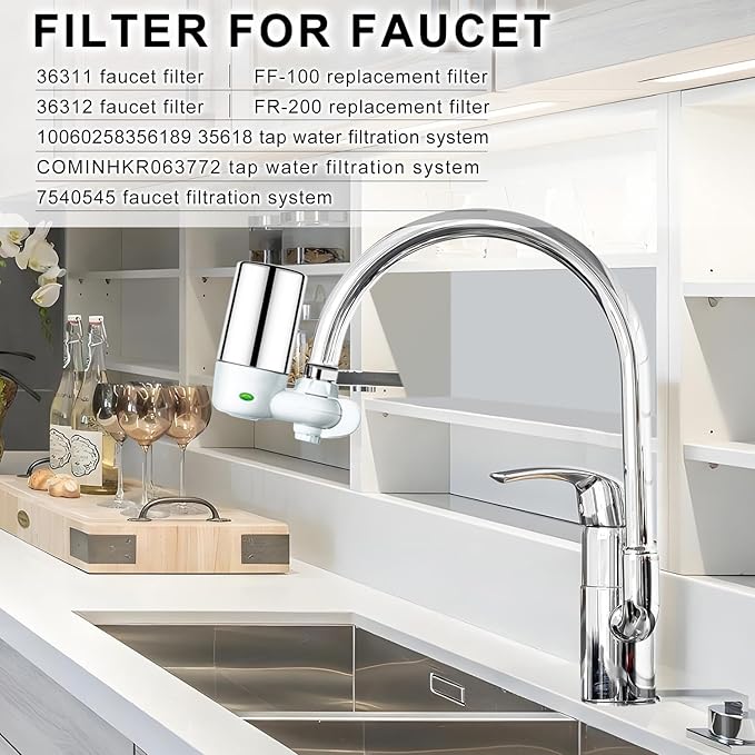 Faucet Water Filter Replacement for Brita®Faucet Filter，Brita® FR-200, FF-100， Replacement Filter-3 piece,silvery。 (7027 3 pack silvery)