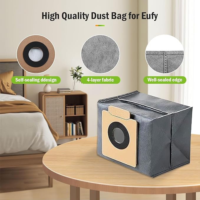 Pure Realm12 Pack Replacement Dust bags Compatible With Eufy Clean X8 Pro X10 Pro Omni Robot Vacuum Self-Empty Station，Large Capacity Disposable Replacement dust Bag Accessory - AquaVibe