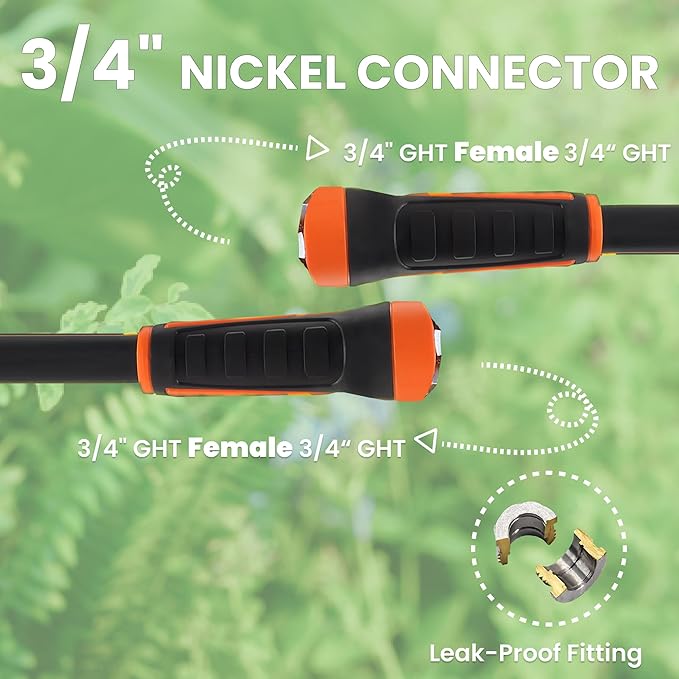 Giraffe Tools Garden Leader Hose 3ft x 5/8", Short Water Hose Heavy Duty, Flexible, Lightweight Hybrid Hose with Swivel Handle, Double Female Fittings, Burst 600 PSI