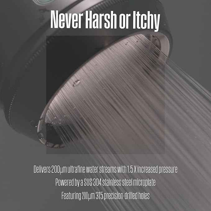 POSEION BT100 DG Filtered Shower Head – Handheld, High Pressure, Magnetized Sediment Filter, Ultrafine Water Stream, Spa-Like Comfort, Durable Build, Made in Korea