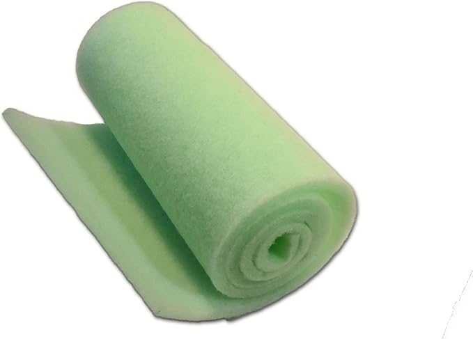 Lime Green Fine Filter Media, 1" Thick, 18" x 56" Roll, Perfect for Aquariums, Ponds or Water Gardens, Made in USA