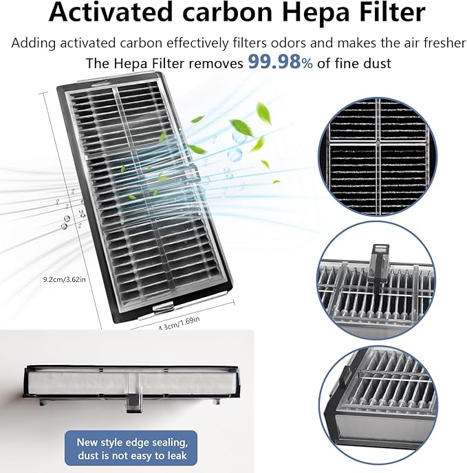 Yivy 21 Pcs Parts for Dreame X40 Ultra/L40 Ultra /X40 Master/Mova P50 Pro Ultra/Mova P10 Pro Ultra replacement: 4 Carbon HEPA filter, 4 Side Brushes,4Carbon dust Bags, 6 Mop Cloth - AquaVibe