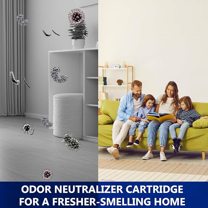 4 Pack Odor Neutralizer Cartridges Replacement Compatible with Shark AZ3000 AZ3002 HZ3000 HZ3002 IZ862H IZ562H ZD550 ZU102 Upright Vacuum, HP152 HP301 HP302 Air Purifier, Part# 1541FC3000