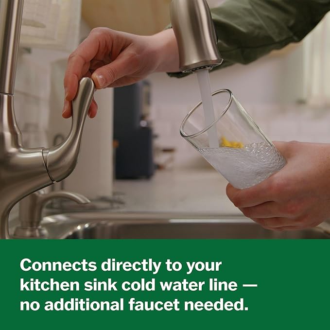 AO Smith Water Filter for Sink Faucet - Basic Direct Connect Under Sink Water Filter System - Carbon Block Filter Reduces Up to 99% of 9 Harmful Contaminants - AO-MF
