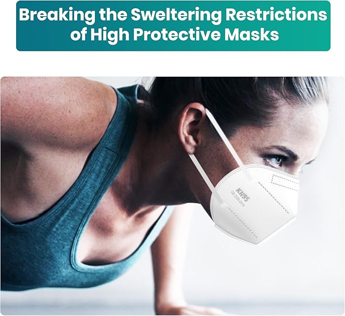 Funight KN95 Face Mask 5-Ply Breathable Filter Efficiency≥95% Protective Cup Dust Disposable Masks Against PM2.5 White 50 Pack - AquaVibe