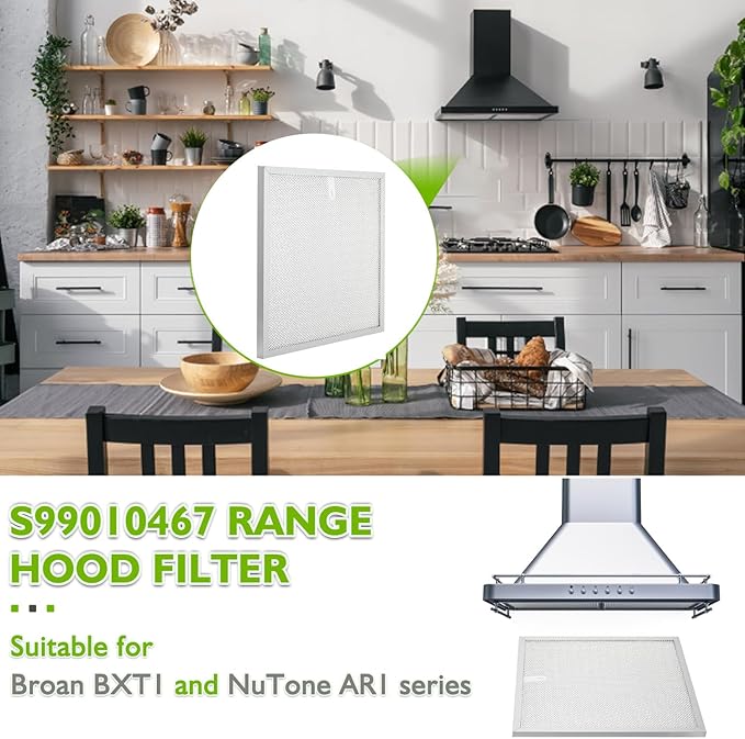 S99010467 99010467 Range hood filter Replacement 5 Layer Aluminum Mesh Hood Grease Filter Fit for Broan Range Hood Filter BXT1 &Nutone AR1 series(2 Pack)