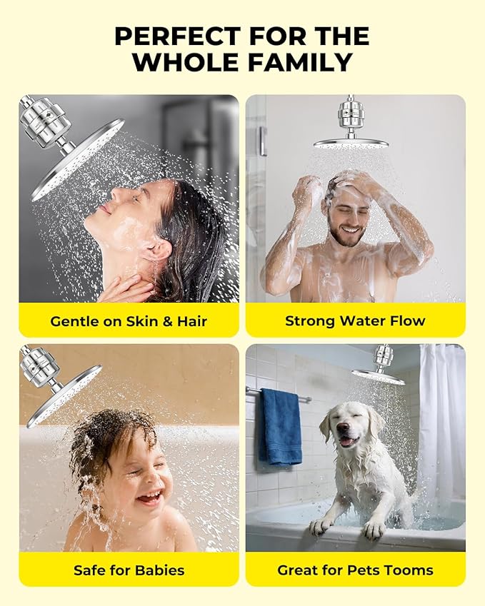 Heavy Duty Shower Filter 1 Pack - 99% Removes Chlorine, Fluoride, Heavy Metals & Hard Water Impurities - Healthier Skin & Softer Hair