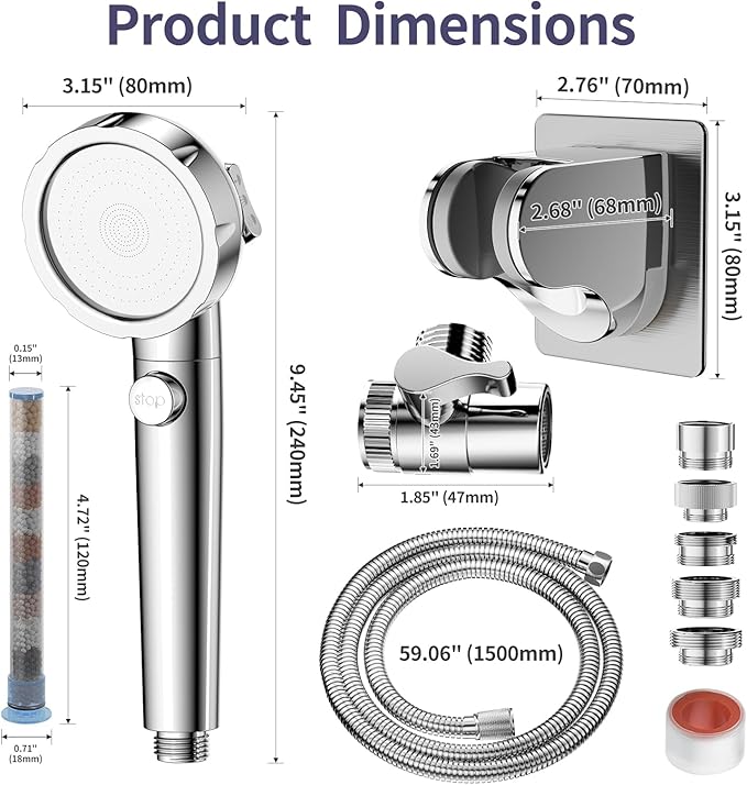 HOWUWEY Chrome Filtered Shower Sprayer with Sink Hose Attachment for Faucet & HOWUWEY Brushed Nickel Kitchen Faucet with Pull Down Sprayer & Cup Washer