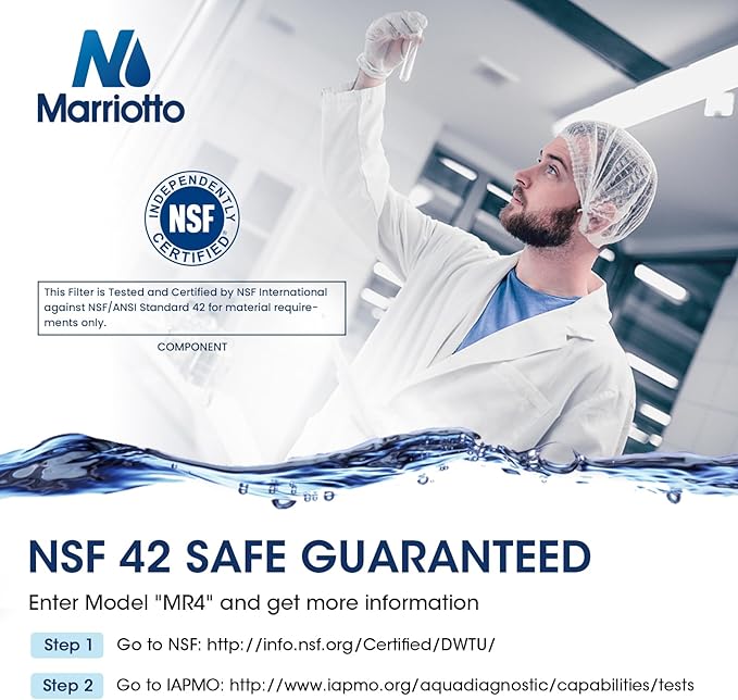 MARRIOTTO MRW4 Refrigerator Water Filter Compatible with EDR3RXD1, 4396841, 4396710, Filter 3, 46-9083,46-9030, 9030, 9083 Refrigerator Water Filter | 1 Pack