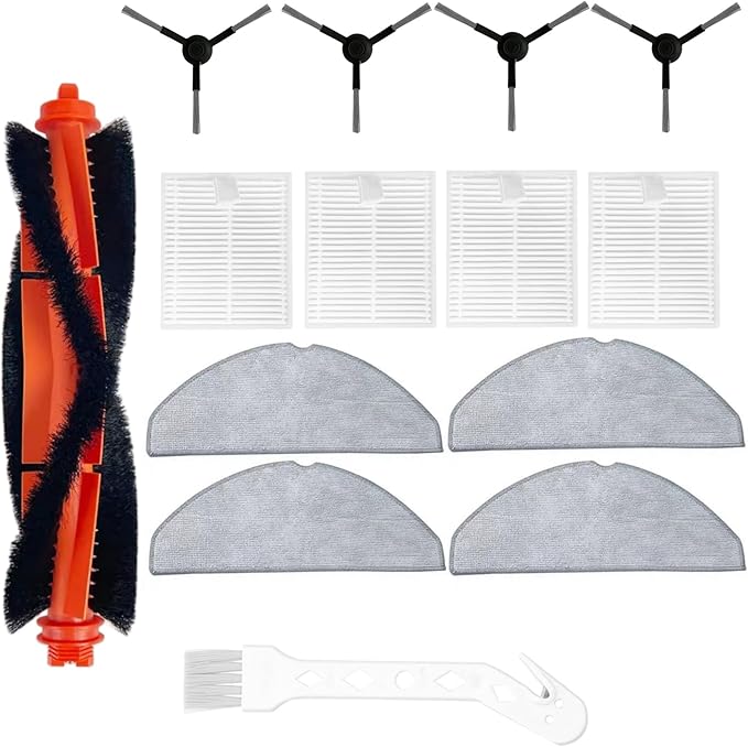 Vacuum Accessories for iRobot Roomba Combo Essential Robot Y0140/Y01420 Cleaner-14PCS(1 Roller Brush+4 Hepa Filters+4 Side Brush+4 Mop Pads+1 Cleaning Tool) - AquaVibe
