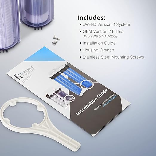 2-Stage Whole House Filter System for City and Well Water (GEN2/V2) Removes Contaminants, Sediment, Chemicals, Chlorine, VOCs, Odor, Taste, Rust, and More | Commercial Grade | iFilters
