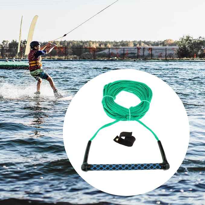 Water Ski Rope, Wakeboard Surfing Tow Rope with Handle Grip, Multifunctional Wake 23M for Water Skis Wakeboard Accs