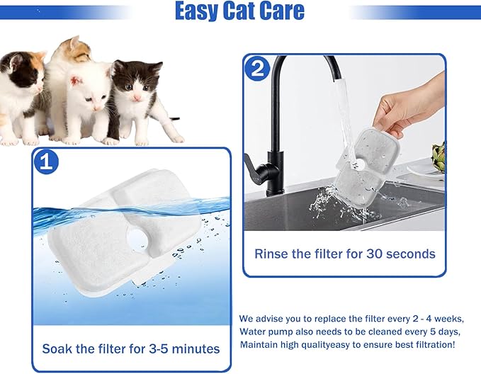 Cat Water Fountain Filter,petlibro filter replacement fit for Pet Fountain PLWF005/PLWF115/PLWF105,Pet Fountain Replacement Filters (White, 24P)