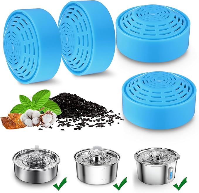 Cat Water Fountain Filters, Cat Fountain Replacement Filters for 2.0L/67oz Automatic Pet Water Dispenser,Pet Water Fountain Replacement Filters Package