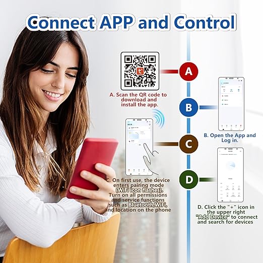 Air Quality Monitor Indoor,16 in 1 Smart Air Quality Monitor 6" Indoor Air Quality Meter VOC, AQI, HCHO, CO, Alarm, PM1.0, Temp, HUMI&CO2 PM2.5 Monitor,Indoor Air Quality Test for Home WiFi-Connect