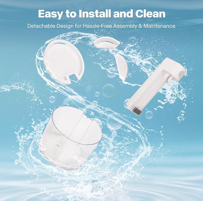 Sharper Image Wireless Water Fountain for Cats, 68oz/2L Ultra Quiet Pump Cordless Cat Water Fountain, Rechargeable Cat Drinking Fountain with Motion Sensor, 2 Replacement Sponge Filters & Mat