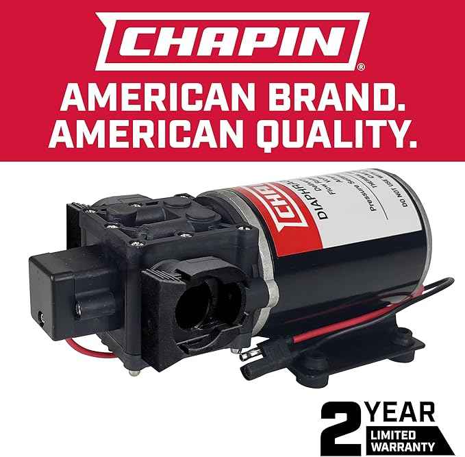 Chapin 6-9213 12V/2.0 GPM 60 PSI Self-Priming Diaphragm Water Pump for ATVs, Marine, Boating, Water Supply, Camping, RV Recreation & Boom Spray Systems