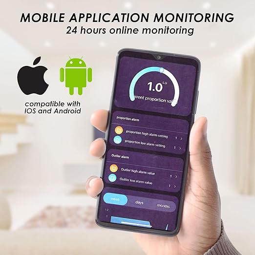 Professional 6-in-1 Water Quality Monitor Tests pH, TDS, EC, Salinity, SG, Temperature Wi-Fi Smart Sensor with App & Data Logging for Aquarium, Fish Pond, Hydroponics