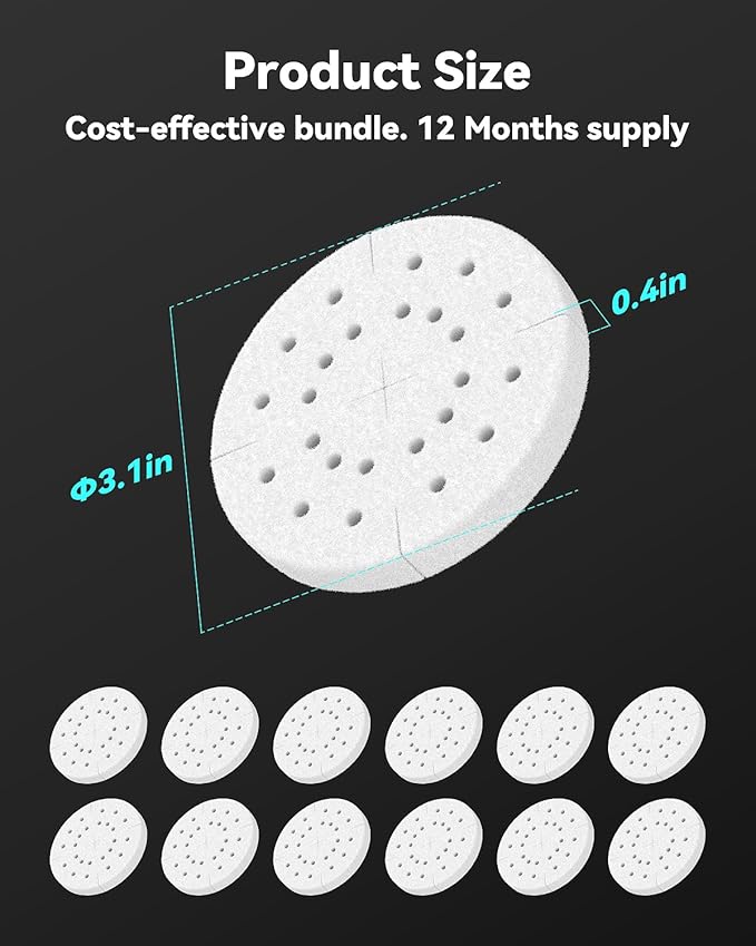 Leemone 12 Pack A451 Anti-Mineral Pads Compatible with BONECO S200, S250 & S450 Steam Humidifiers - AquaVibe