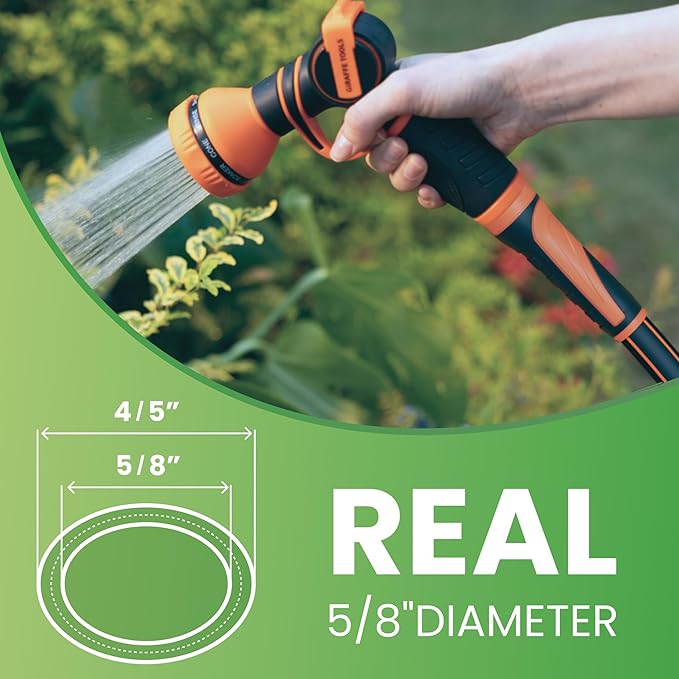 Giraffe Tools Garden Leader Hose 5/8 inch x 5ft, Short Water Hose Heavy Duty, Flexible, Lightweight Hybrid Hose with Swivel Handle, Male to Female Fittings