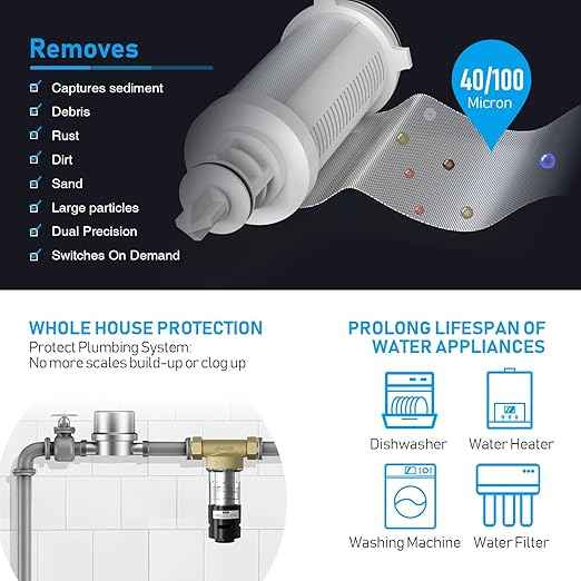 Frizzlife Reverse Osmosis Water Filter, PD600 & Whole House Pre-Filter | NSF/ANSI 58&53&42&372 Certified 600GPD Tankless RO System + 40/100 Micron Spin Down Sediment Filter