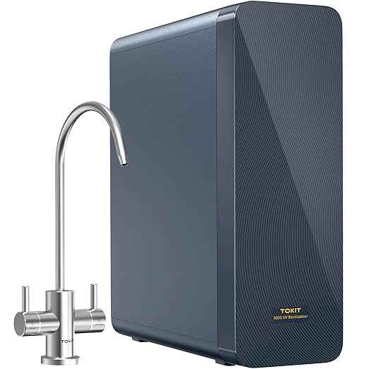 TOKIT UV Reverse Osmosis Water Filter, U2 Pro Under Sink Water Filter System, Tankless Mineral RO Filtration, 600 GPD High Flow, NSF/ANSI 58, 2:1 Pure to Drain, Reduce TDS
