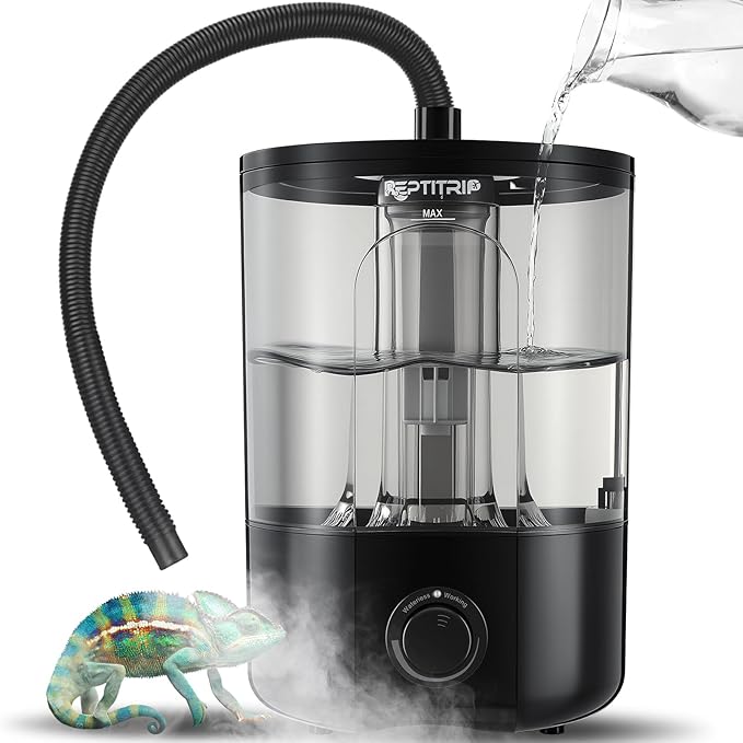 1 Gallon Reptile Humidifier Fogger for Terrariums, Adjustable Fog Volume, Ideal for Bearded Dragons, Lizards, Geckos, Snakes, Tortoises, Amphibians Humidity Increasing