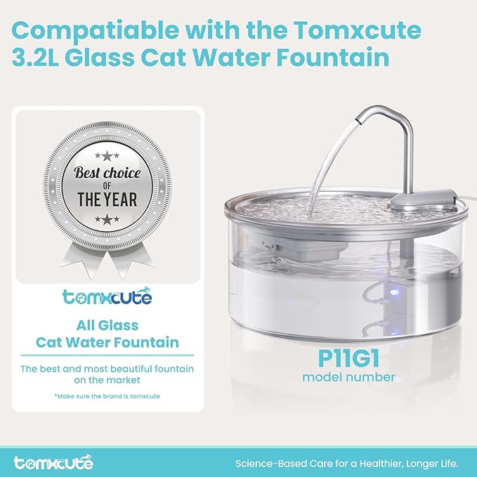 Wireless Cat Water Fountain Glass DIY - 108oz/3.2L Automatic Ultra-Quiet Cat Water Fountain Cordless, Glass Battery Operated Pet Fountain Rechargeable Water Dispenser for Cats, Puppy, Multiple Pets