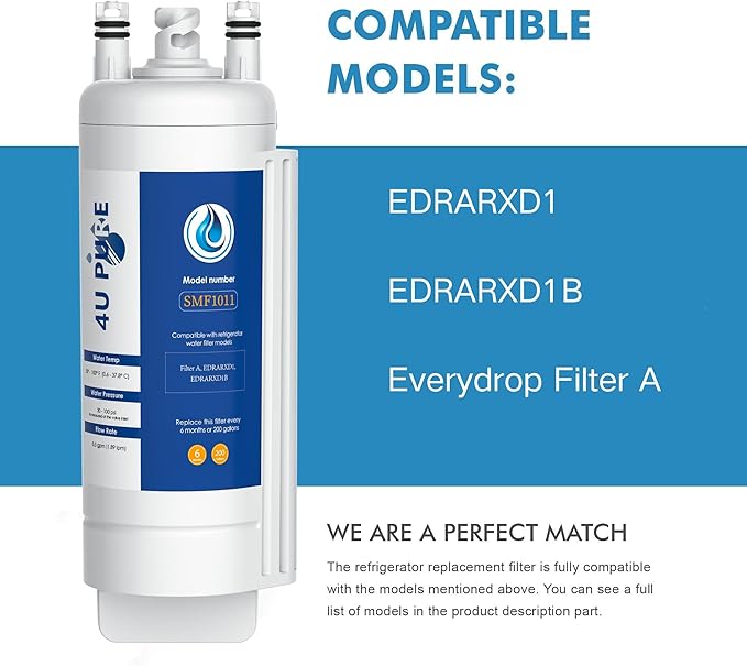 EDRARXD1 Water Replacement, Compatible with Whirlpool EDRARXD1, EDRARXD1B (1 Pack) - AquaVibe
