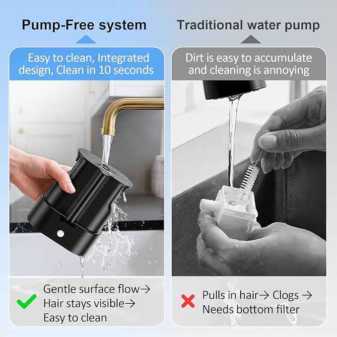 No Pump Wireless Cat Water Fountain,112oz/3.3L Whisper Quiet Pet Water Fountain, Easy-to-Clean for Cat Drinking with 3-Pack Replaceable Filters,Stainless Steel Tray, for Cats, Dogs