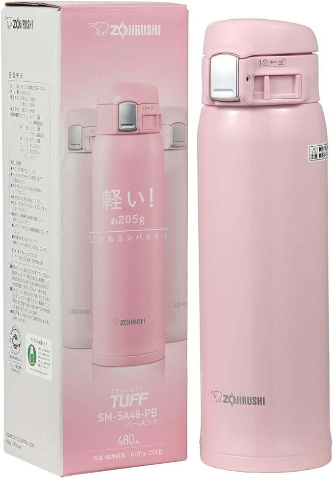 Zojirushi SM-SA48PB Stainless Steel Mug, 16-Ounce, Pearl Pink