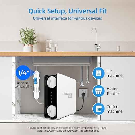 MlZUDO Megaflo mini 800GPD Reverse Osmosis Water Filter with Mizudo Alkaline Water Filter Under Sink, Restore Minerals Remineralization and PH Balance for RO System, Bundle