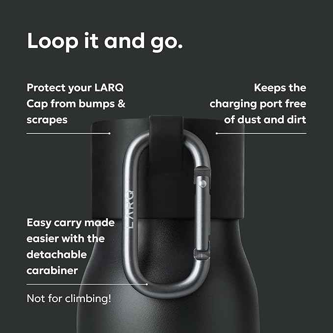 LARQ Active Loop - Bump Protector for Your Cap with Easy Carry Carabiner, Black